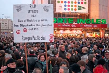 Manifestación del 25 de enero contra de la ley del 'tijeretazo' de la comunidad de Murcia.