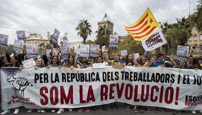 Manifestación de estudiantes contra la sentencia, el pasado jueves.