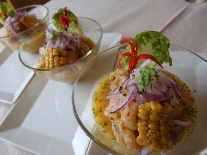 Platos de Ceviche.