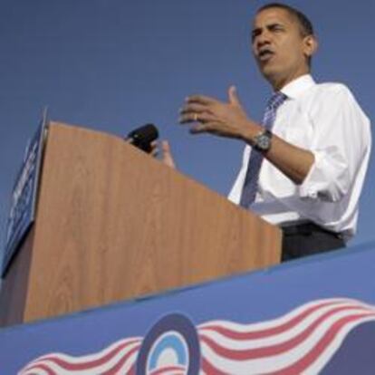 El candidato demócrata, Barack Obama, durante una comparecencia en Reno (Nevada)