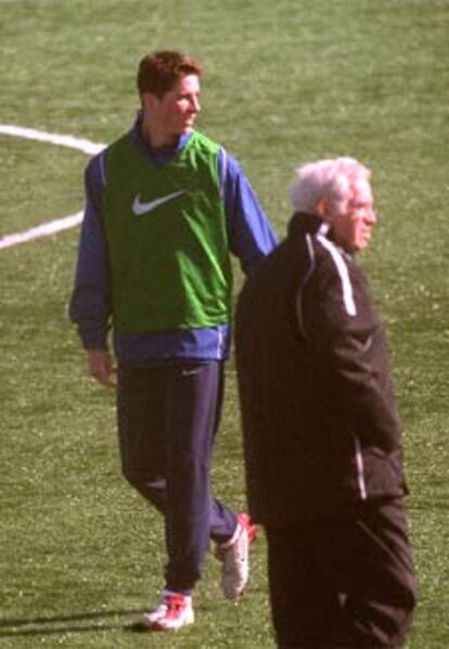 Torres, en un entrenamiento de la semana con .