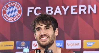 Javi Martínez, durante una rueda de prensa.