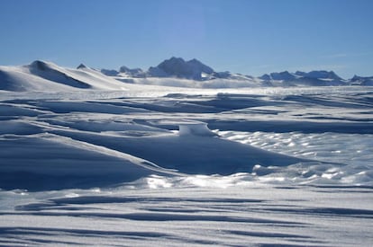 Paisaje helado en la Antártida.