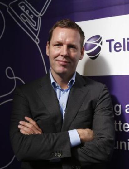 El consejero delegado de TeliaSonera, Johan Dennelind, en Barcelona.