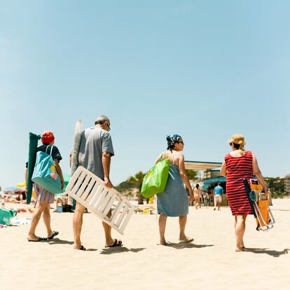 Una familia en la playa