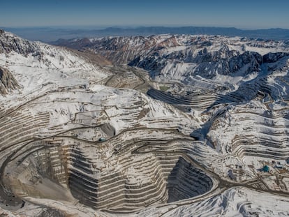 Una de las minas de Los Bronces en los Andes chilenos, cerca de Santiago, fotografiada en julio de 2019.