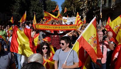 Manifestación contra la independencia de Cataluña.