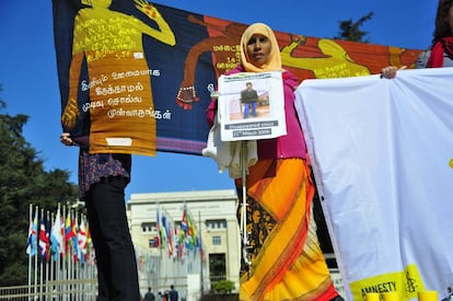 Vigilia por los desaparecidos en Sri Lanka. 