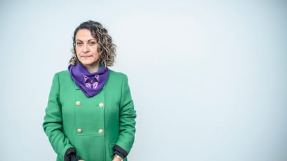 La periodista colombiana Jineth Bedoya, el 19 de octubre de 2021, en la sede de la Fundación para la Libertad de Prensa, en Bogotá.