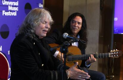 José Mercé y Tomatito en la presentación del Universal Music Festival. 