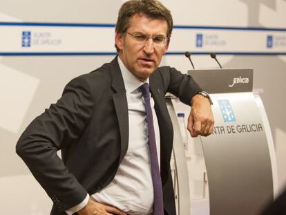 Feijóo tras la rueda de prensa del consello