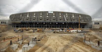 Obras en el estadio de La Peineta. 