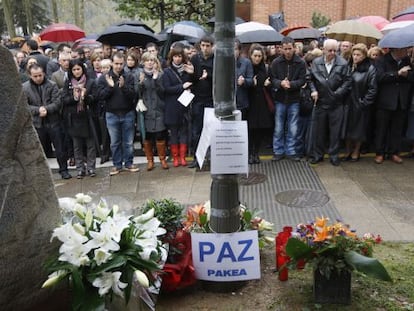 Homenaje que la familia de Inaxio Uria rindió al empresario asesinado por ETA en 2009.