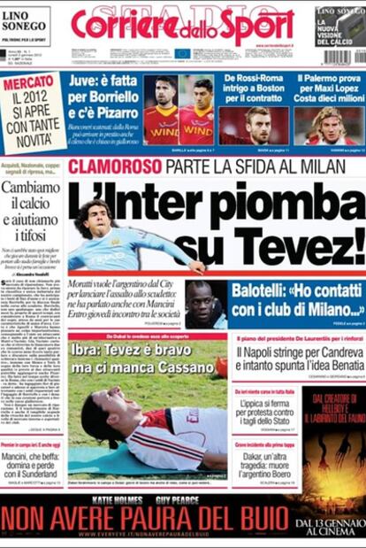 Portada de el 'Corriere dello Sport'.