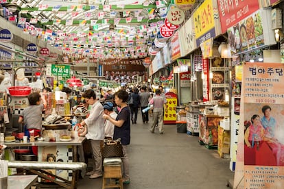 El mercado tradicional de Gwangjang.