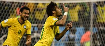 Neymar, tras marcar un gol con Brasil