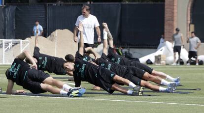 Entrenamiento del Madrid en Los Ángeles.