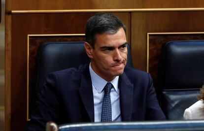Acting Prime Minister Pedro Sánchez during the first investiture vote on Tuesday.