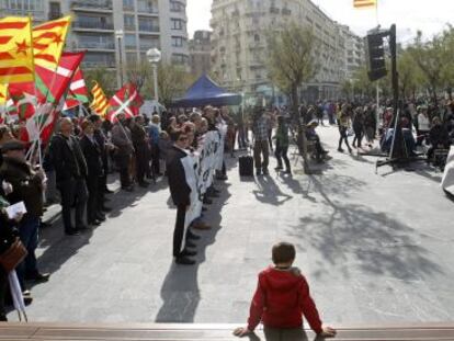 Acto organizado este domingo por EH Bildu en el paseo de la Concha de San Sebastián.