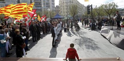 Acto organizado este domingo por EH Bildu en el paseo de la Concha de San Sebastián.