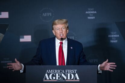 Donald Trump, durante su discurso.