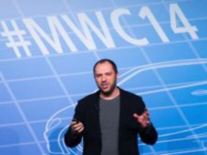 El CEO de Whatsapp, Jan Koum, en la presentaci&oacute;n de la compa&ntilde;&iacute;a en el Mobile World Congress 2014.