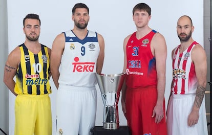 Los capitanes de los cuatro finalistas de la Euroliga 2017