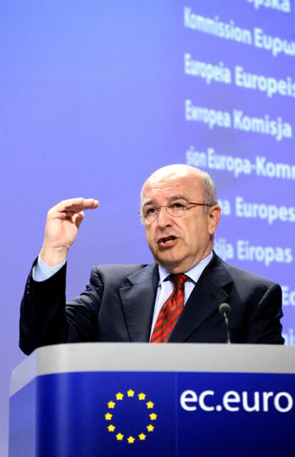El comisario europeo de Competencia, Joaquín Almunia, el pasado jueves en Bruselas.