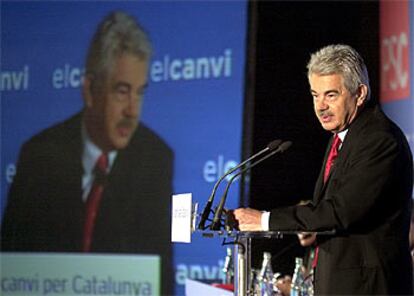 Pascual Maragall durante la presentación de su programa en la III Conferencia Nacional del PSC.