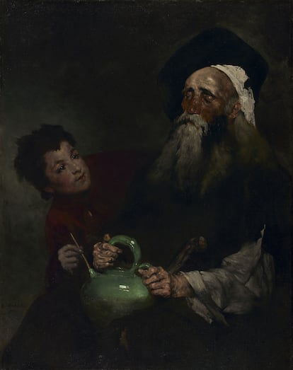 'El Lazarillo de Tormes y su maestro ciego' (antes de 1880); óleo sobre tela de Theodule Ribot.