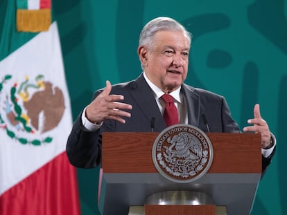 O presidente Andrés Manuel López Obrador, em coletiva de imprensa nesta segunda-feira.