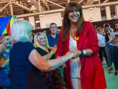 Laura Borràs, durante el congreso de Junts Per Catalunya celebrado en L`Hospitalet de Llobregat.