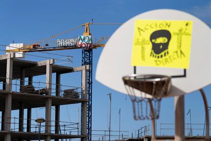 Protestas ecologista por la construcción de un hotel en el sur de Tenerife, el pasado 18 de junio.