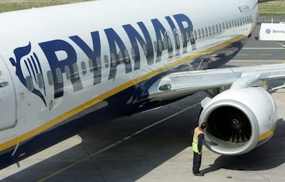 Un avión de la aerolínea Ryanair.