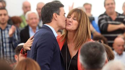 Pedro S&aacute;nchez y Idoia Mendia el pasado s&aacute;bado en San Sebasti&aacute;n.