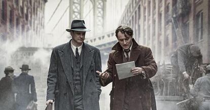 'El editor de libros', película en la que se representa al editor Maxwell Perkins (Colin Firth) y al escritor Thomas Wolfe (Jude Law).