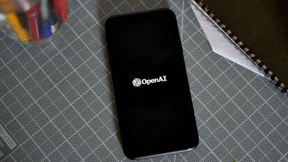 The OpenAI logo on a smartphone arranged in the Brooklyn borough of New York, US, on Thursday, Jan. 12, 2023.
