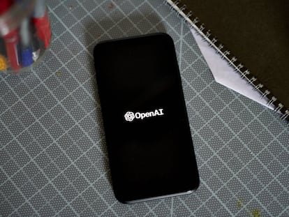 The OpenAI logo on a smartphone arranged in the Brooklyn borough of New York, US, on Thursday, Jan. 12, 2023.