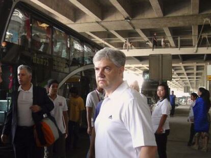 Venancio López, a la llegada de la selección a Bangkok