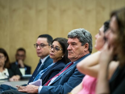 El ministro de Inclusión, Seguridad Social y Migraciones, José Luis Escrivá, durante el acto de presentación de un informe del Banco Mundial, en Madrid.