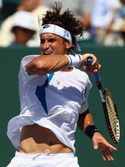 David Ferrer, durante el partido contra Tomic en Miami.