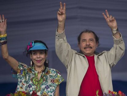 Daniel Ortega and his wife Rosario Murillo, last week in Managua.