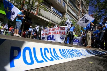 Manifestación de policías municipales en Madrid.