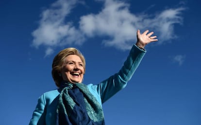 Hillary Clinton durante un acto de campa&ntilde;a este lunes. 