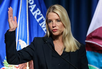 Pam Bondi, el pasado 15 de julio, tras el estallido del escándalo por su manejo de los 'papeles de Esptein'.