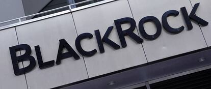 El logotipo de BlackRock, en su sede de Nueva York.