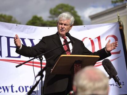 El candidato republicano Newt Gingrich en un acto de campaña electoral.