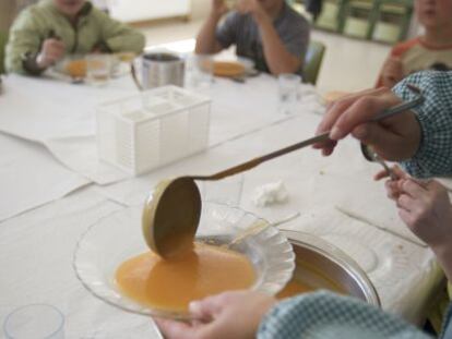 Comedor escolar en un colegio de Ourense.