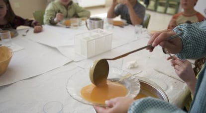 Comedor escolar en un colegio de Ourense.