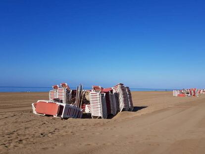 La playa de Maspalomas (Gran Canaria), durante el confinamiento.